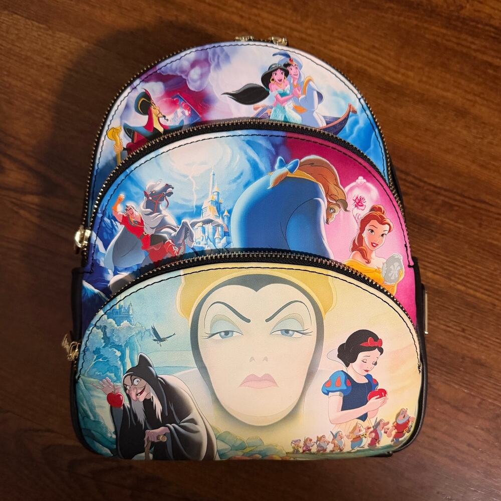 Loungefly Disney Princess & Villain Scenes Mini Backpack NWT